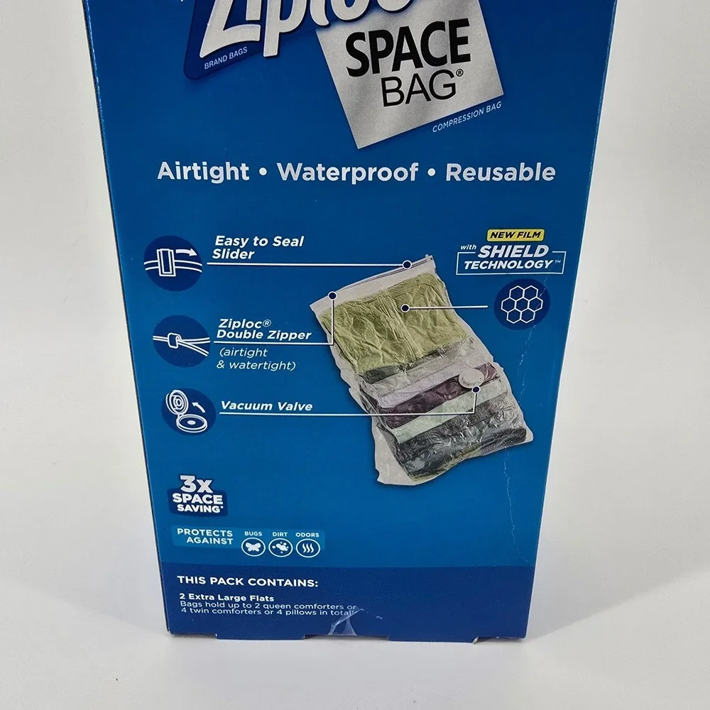 Ziploc Space Bag Compression Bags 2-Pack XL Flats Bed & Linen Flats